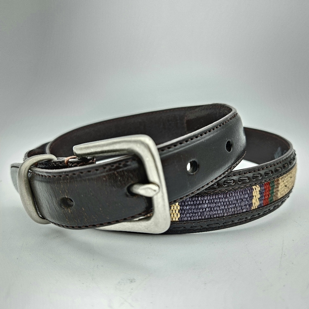 Columbia Women's Multicolored Brown Leather Belt Size 34